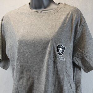 Las Vegas Raiders Short Sleeve Pocket Tee - Graphic on Back- Women's Size Medium